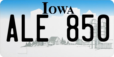 IA license plate ALE850
