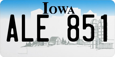 IA license plate ALE851