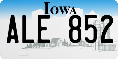 IA license plate ALE852