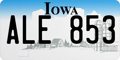 IA license plate ALE853