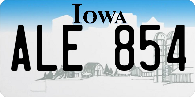 IA license plate ALE854