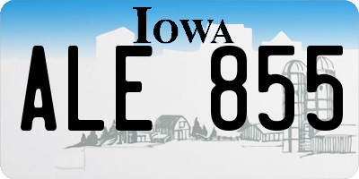 IA license plate ALE855