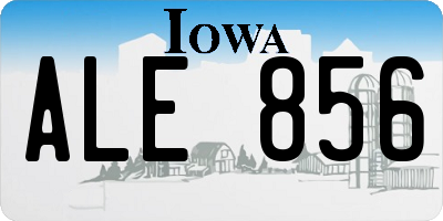 IA license plate ALE856