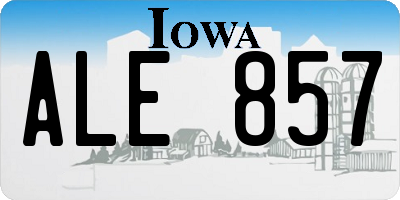 IA license plate ALE857