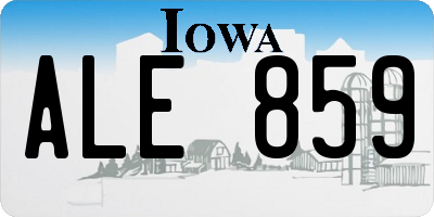 IA license plate ALE859