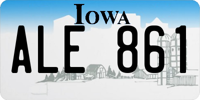 IA license plate ALE861