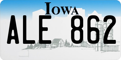 IA license plate ALE862