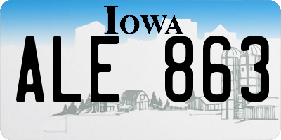 IA license plate ALE863