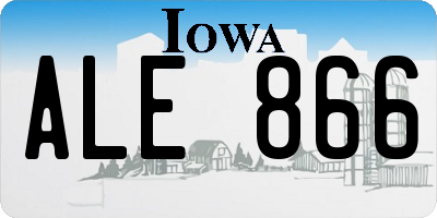 IA license plate ALE866