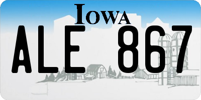 IA license plate ALE867