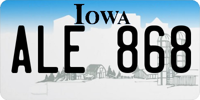 IA license plate ALE868