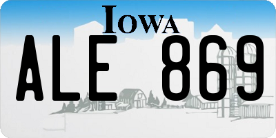 IA license plate ALE869
