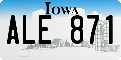 IA license plate ALE871