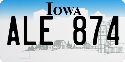 IA license plate ALE874