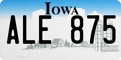 IA license plate ALE875