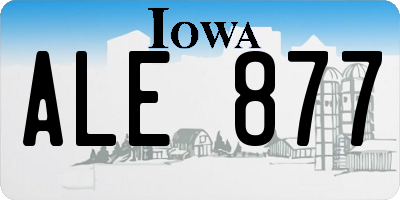 IA license plate ALE877