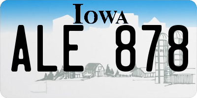 IA license plate ALE878