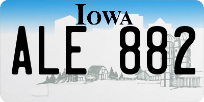 IA license plate ALE882