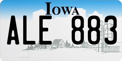 IA license plate ALE883