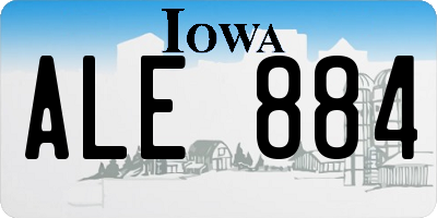 IA license plate ALE884