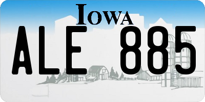 IA license plate ALE885