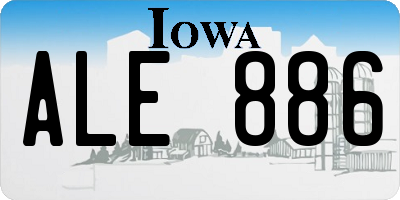 IA license plate ALE886