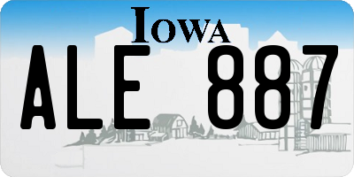 IA license plate ALE887