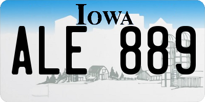 IA license plate ALE889