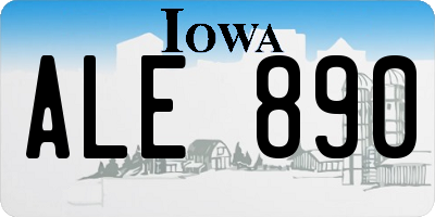 IA license plate ALE890