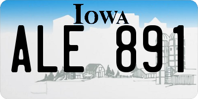 IA license plate ALE891