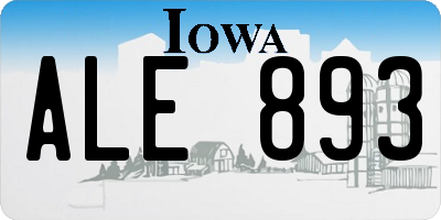 IA license plate ALE893