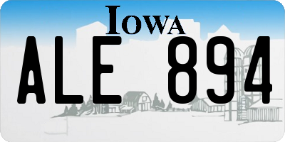 IA license plate ALE894