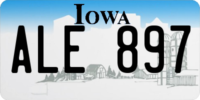 IA license plate ALE897