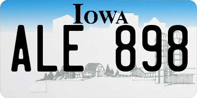 IA license plate ALE898