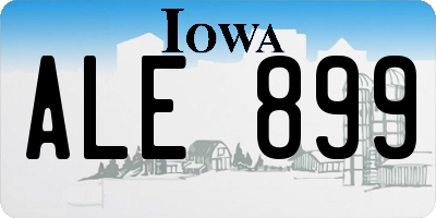 IA license plate ALE899