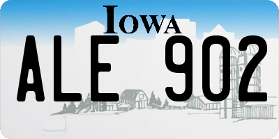 IA license plate ALE902