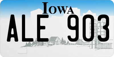 IA license plate ALE903