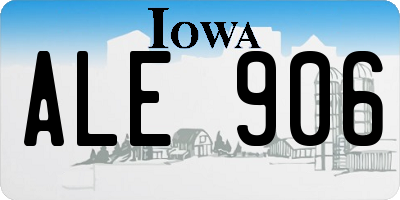 IA license plate ALE906