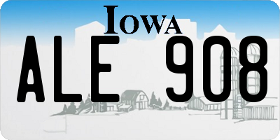 IA license plate ALE908