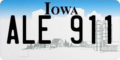 IA license plate ALE911