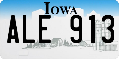IA license plate ALE913