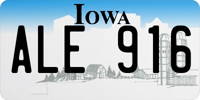 IA license plate ALE916
