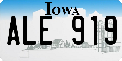 IA license plate ALE919