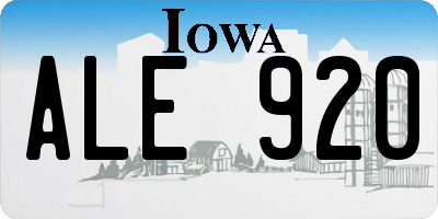IA license plate ALE920