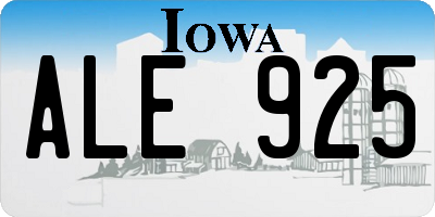 IA license plate ALE925