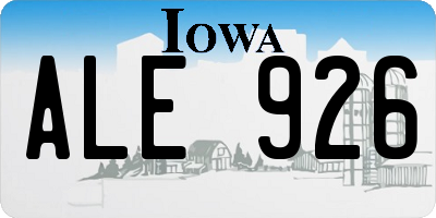 IA license plate ALE926