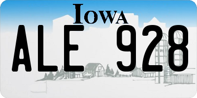 IA license plate ALE928