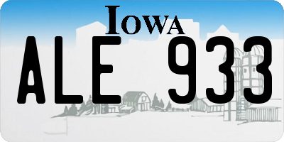 IA license plate ALE933