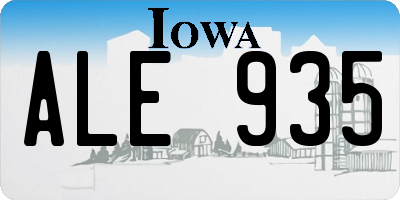 IA license plate ALE935