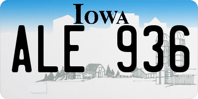 IA license plate ALE936